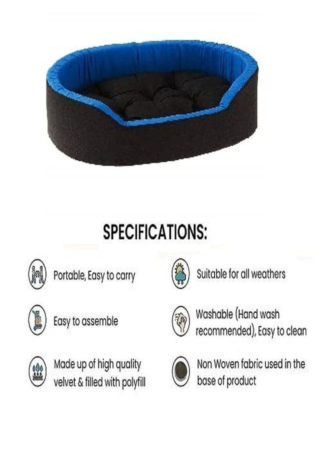 gorgeous Super Soft Reversable Dual (Dog and Cat Bed)-Small (Black-Blue, XXL) - Image 2
